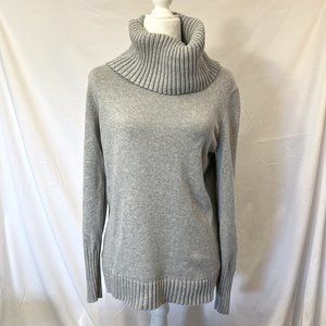 Nautical cowl neck sweater gray